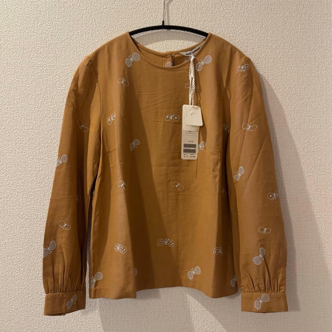 【新品未使用】ミナペルホネンchoucho ブラウスbrown 38