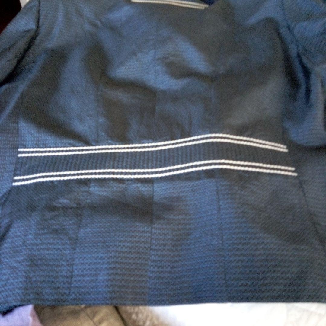 別注仕立て　大島紬ネイビー ジャケットとスカートのセット