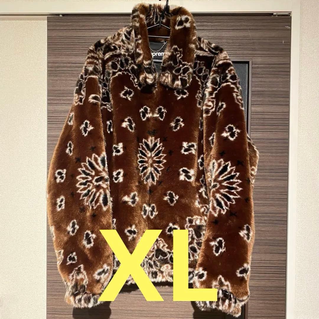 ジャケット・アウター supreme Bandana faux fur jacket XL