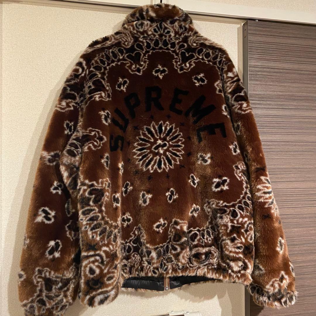 ジャケット・アウター supreme Bandana faux fur jacket XL