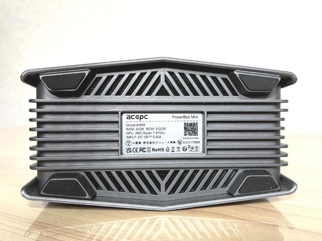 使用短め acepc POWERBOX MINI／Ryzen 7 5700U