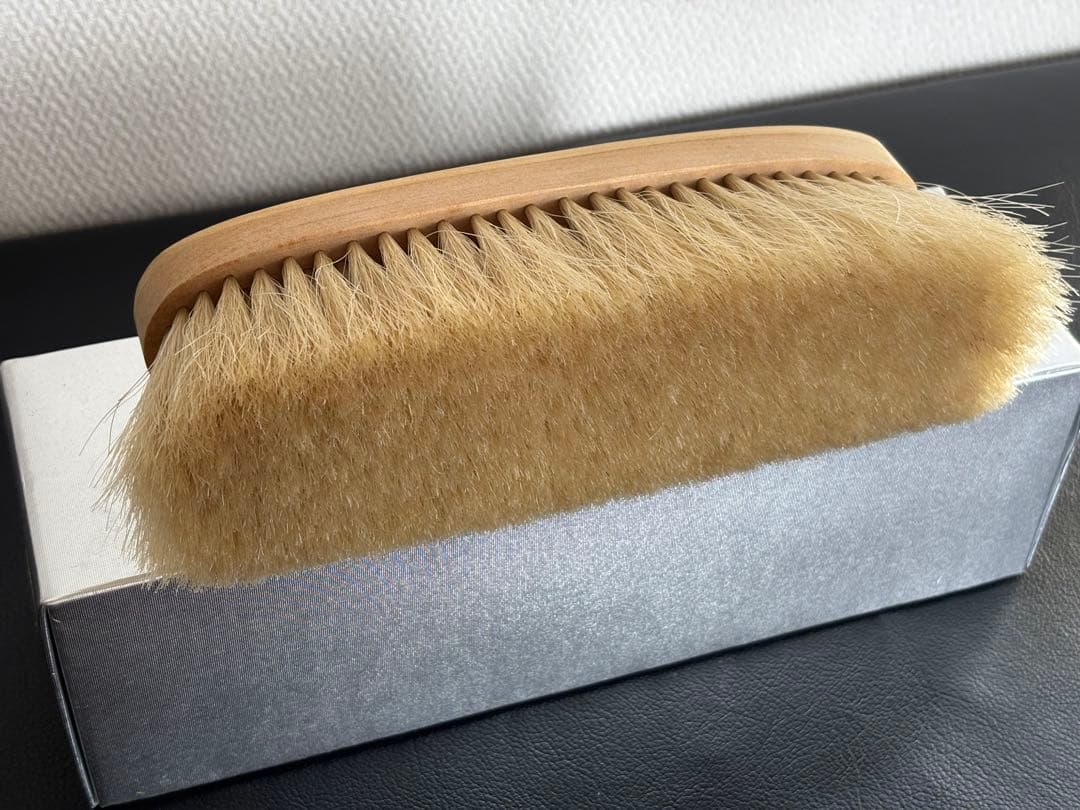 【美品】ブラシの平野　手植え水雷型　馬尾毛100% 金クシ付属