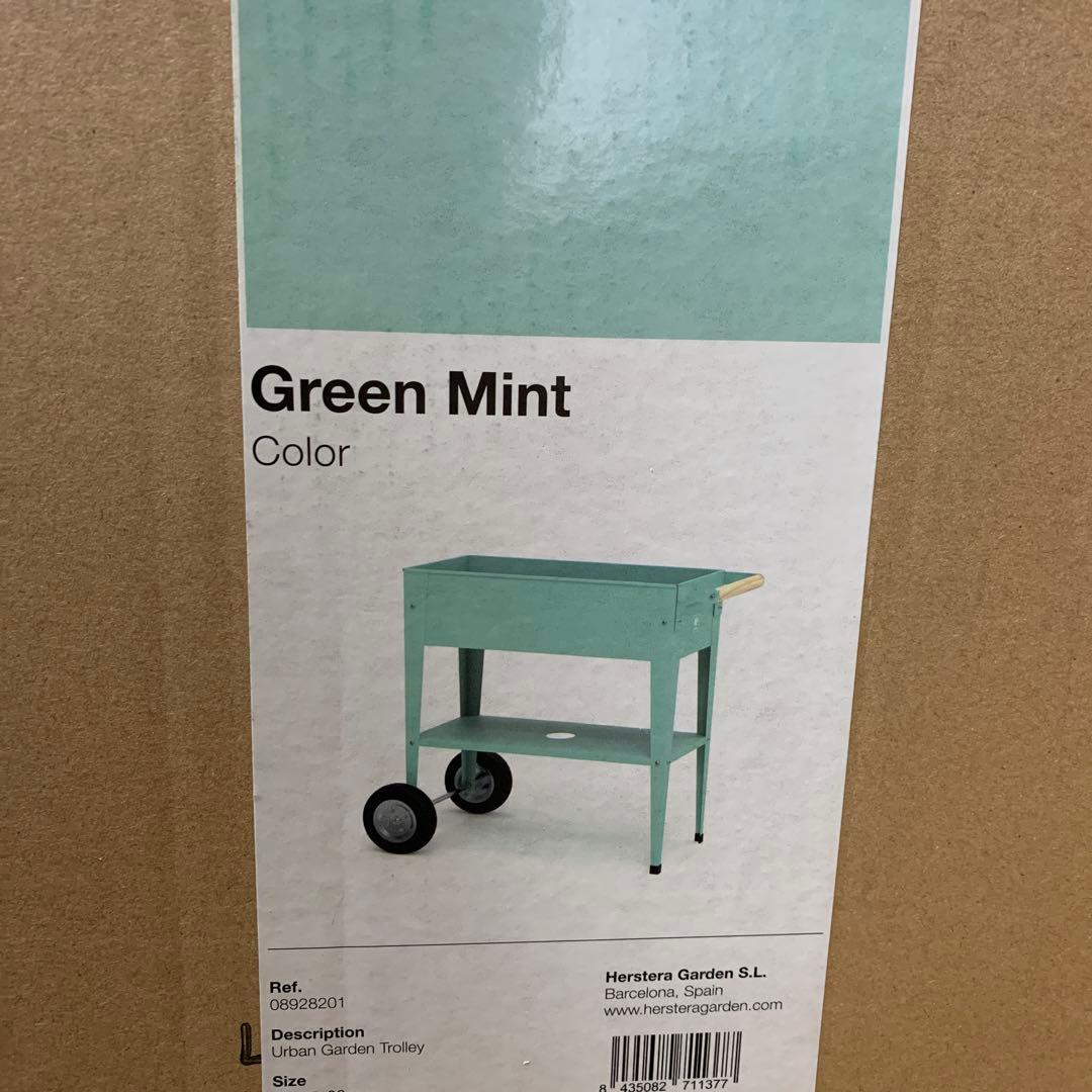 移動式栽培プランター トローリーワゴン ミントグリーン (希少カラー) Urba