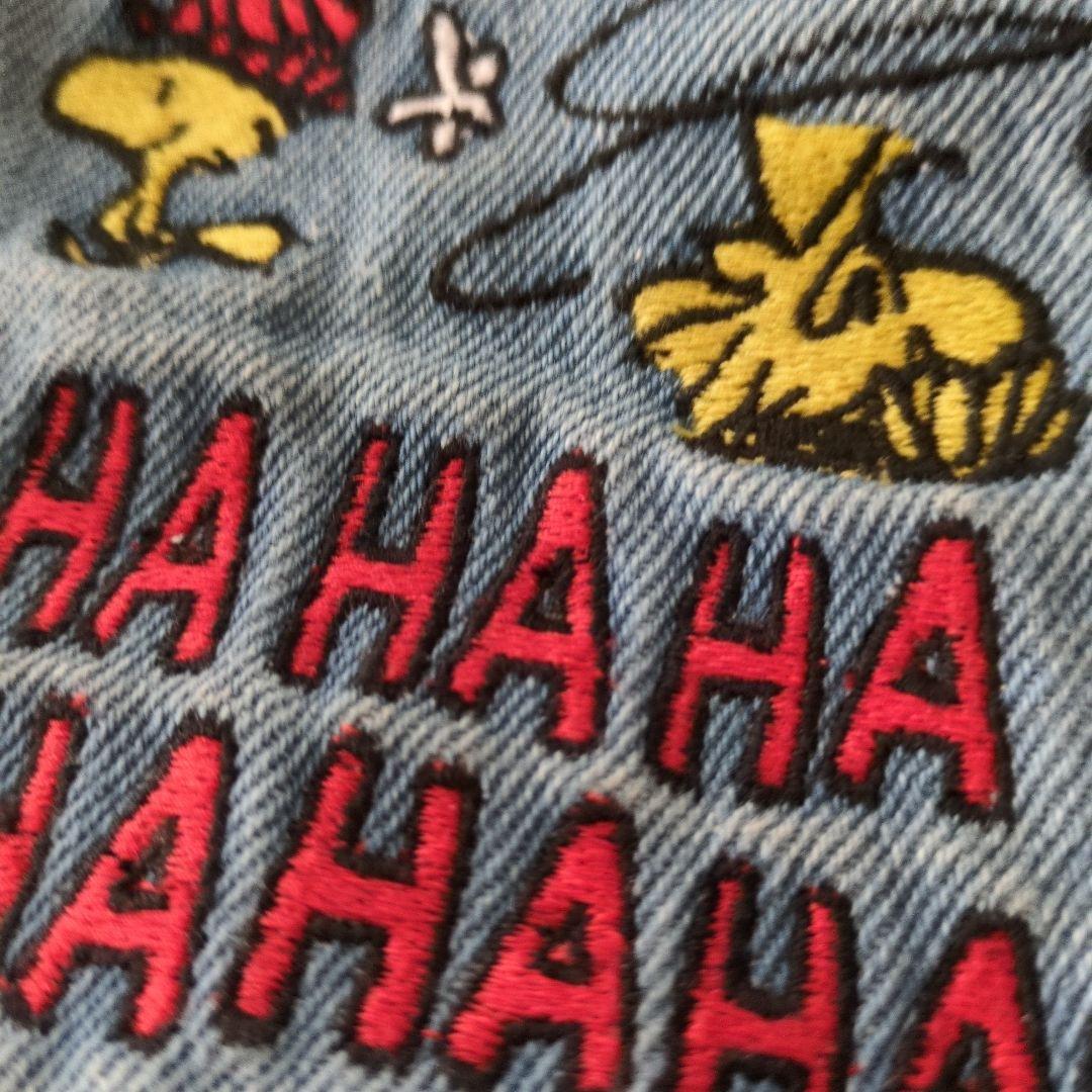 ③【新品】スヌーピー 刺繍デニムビッグバッグ (ウッドストック75周年)