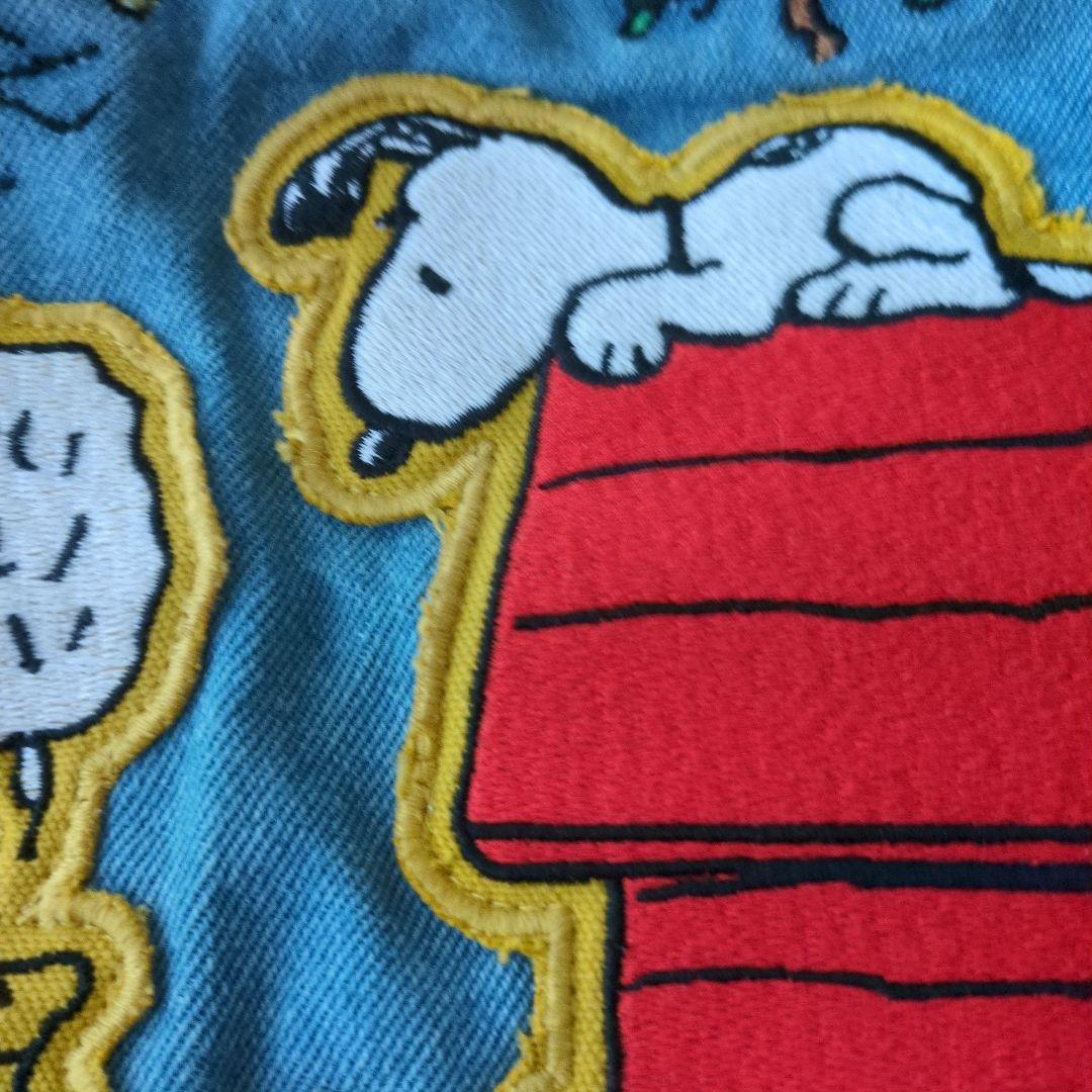 ③【新品】スヌーピー 刺繍デニムビッグバッグ (ウッドストック75周年)