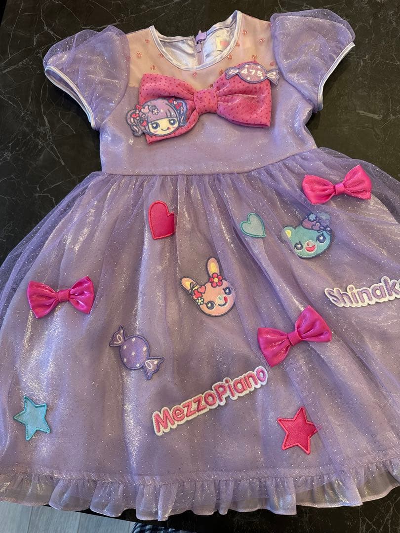 MezzoPiano ×しなこコラボ半袖ワンピース 紫