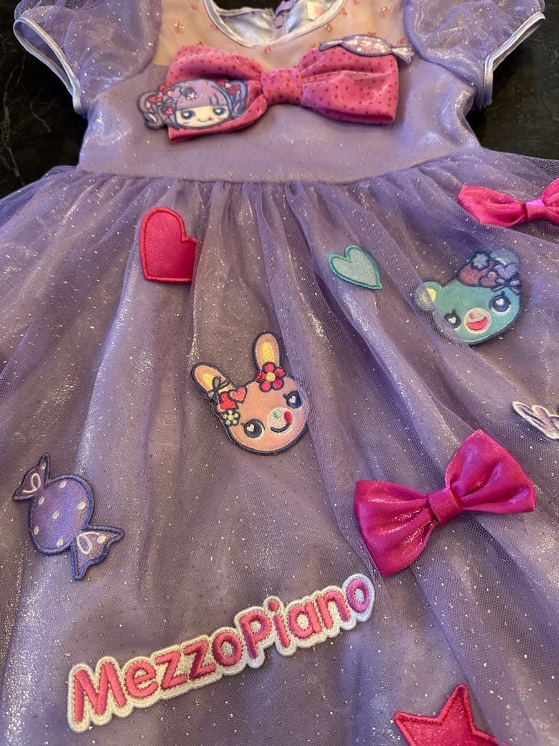 MezzoPiano ×しなこコラボ半袖ワンピース 紫