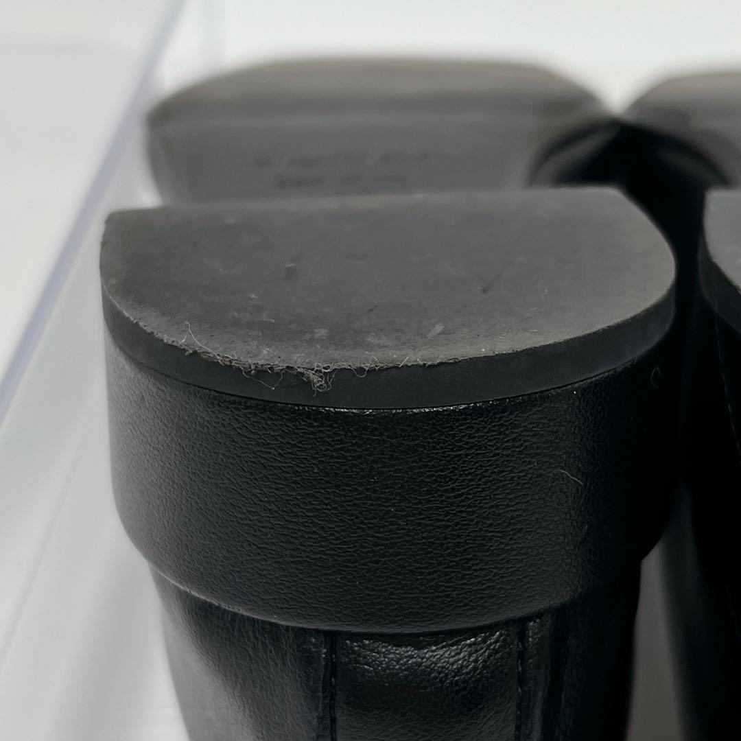 極美品　ファビオルスコーニ レザーパンプス　ローヒール　Vカット　　黒　38