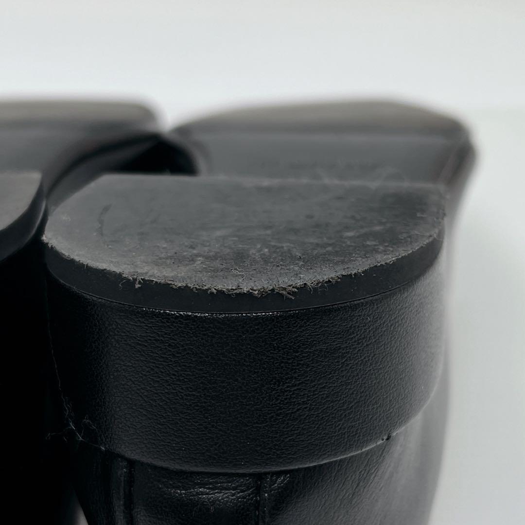 極美品　ファビオルスコーニ レザーパンプス　ローヒール　Vカット　　黒　38