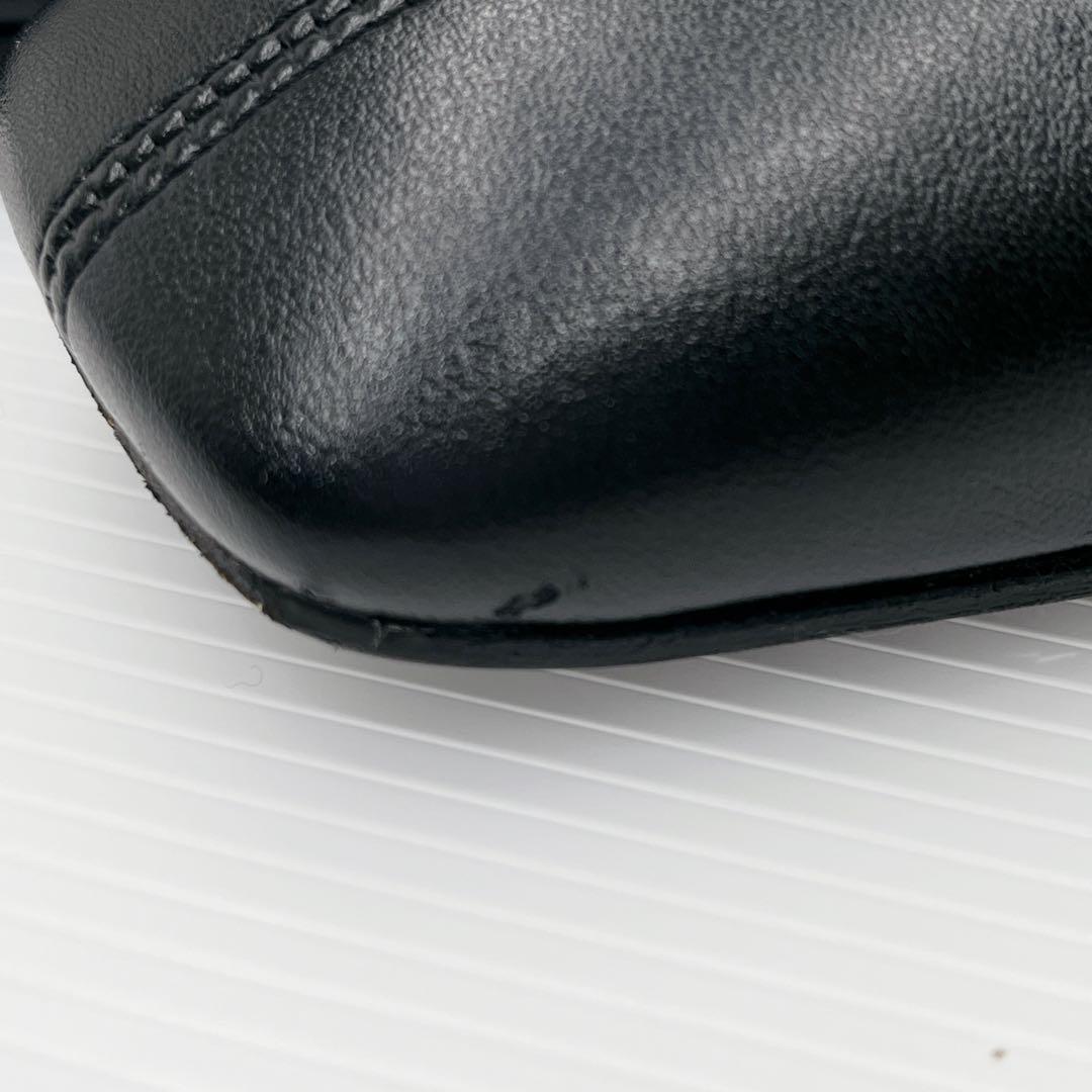 極美品　ファビオルスコーニ レザーパンプス　ローヒール　Vカット　　黒　38