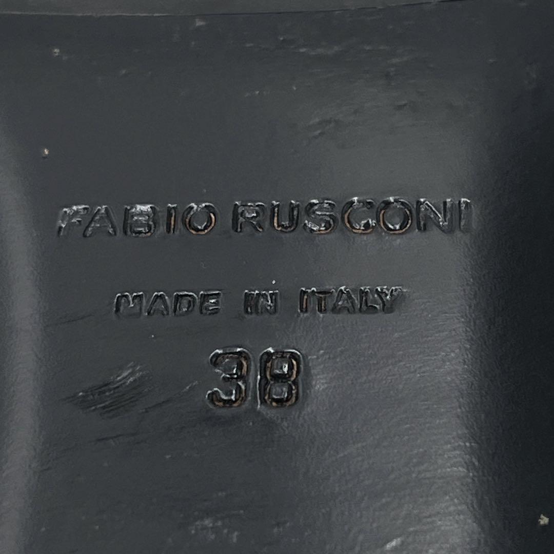 極美品　ファビオルスコーニ レザーパンプス　ローヒール　Vカット　　黒　38