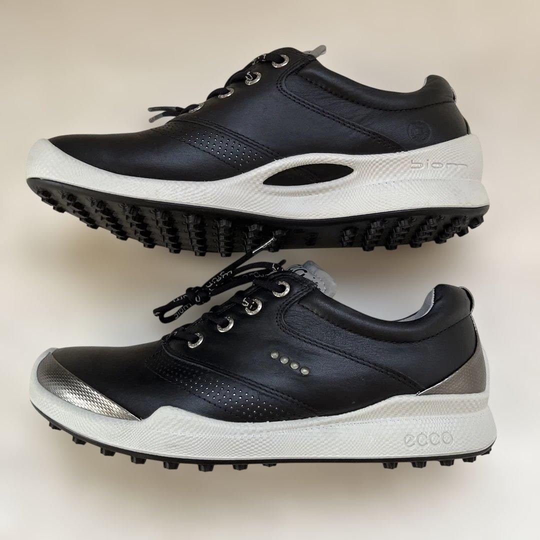 未使用✨ECCO エコー ゴルフシューズ　バイオム24cm 黒 レザー