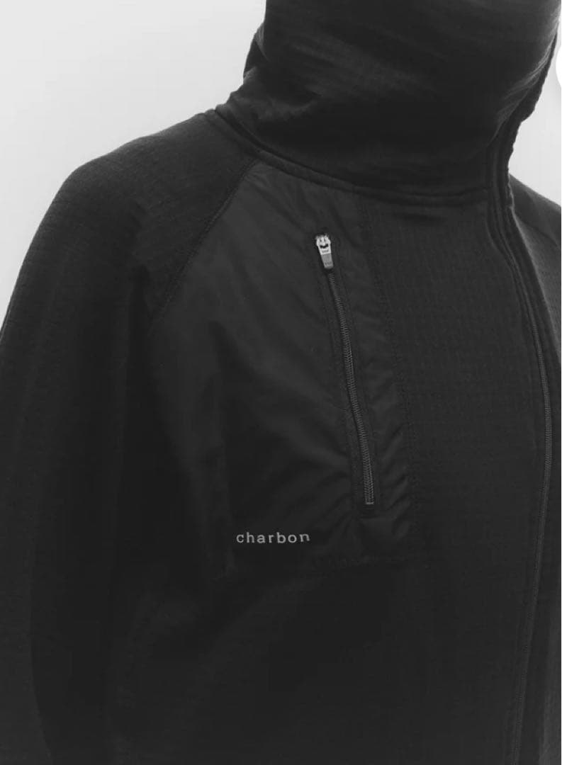 charbon GRID FLEECE ZIP UP HOODIE サイズM