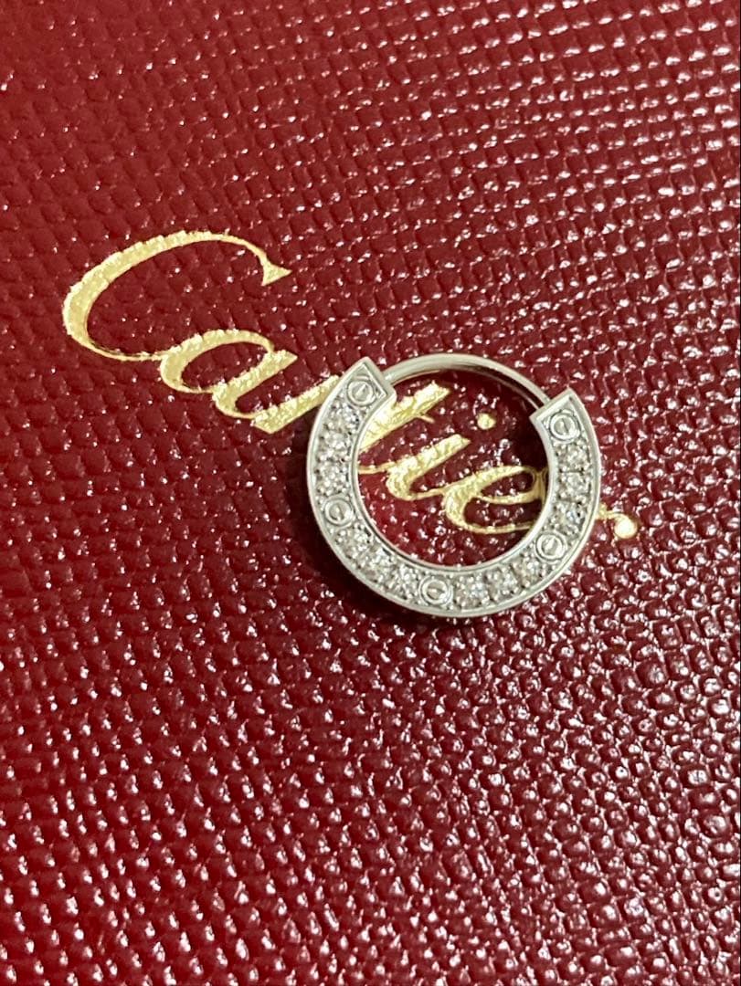 カルティエ LOVE シングルピアス　18金ホワイトゴールド　片面ダイヤモンド