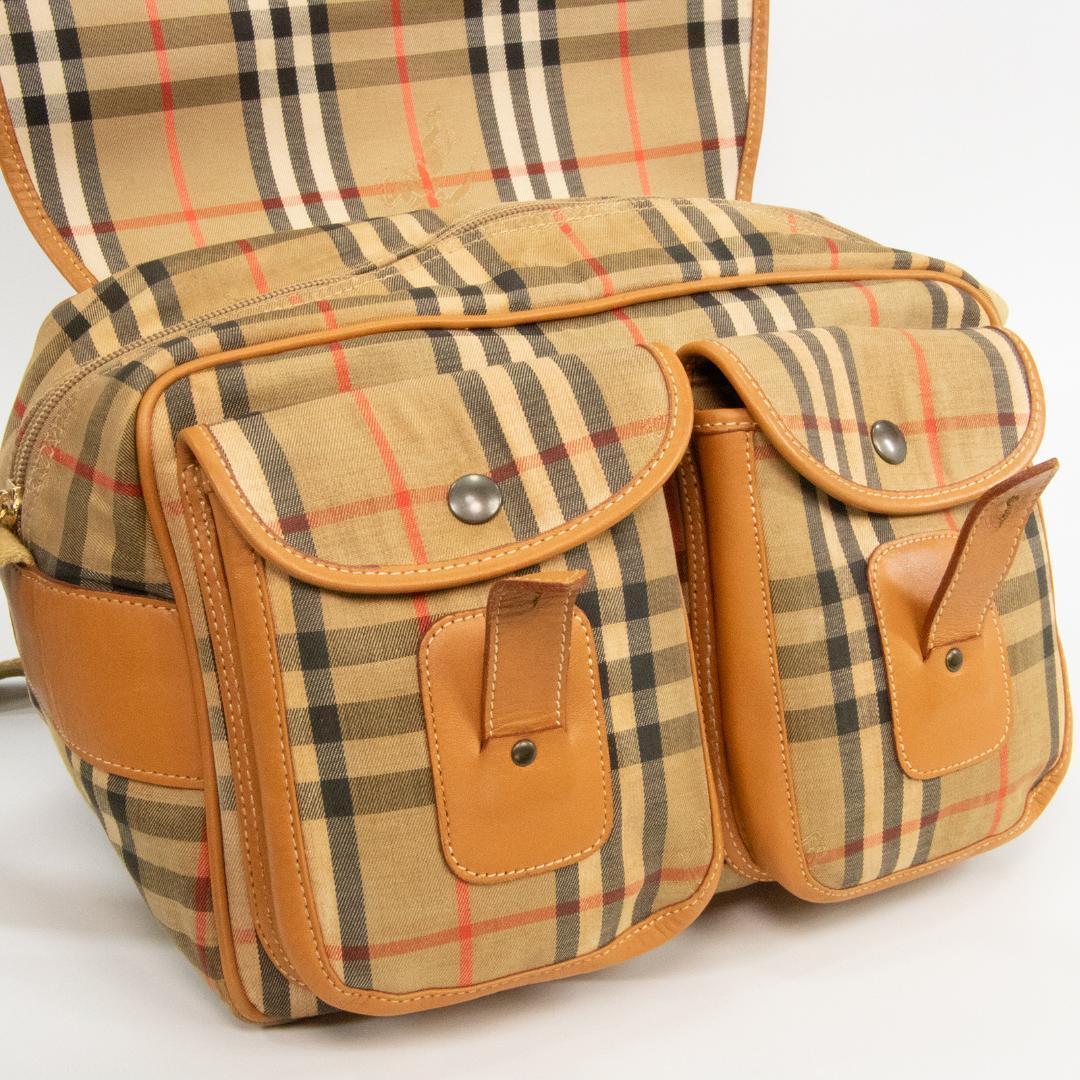 本物 バーバリー ショルダーバッグ メンズ レディース 茶色 斜め掛け チェック