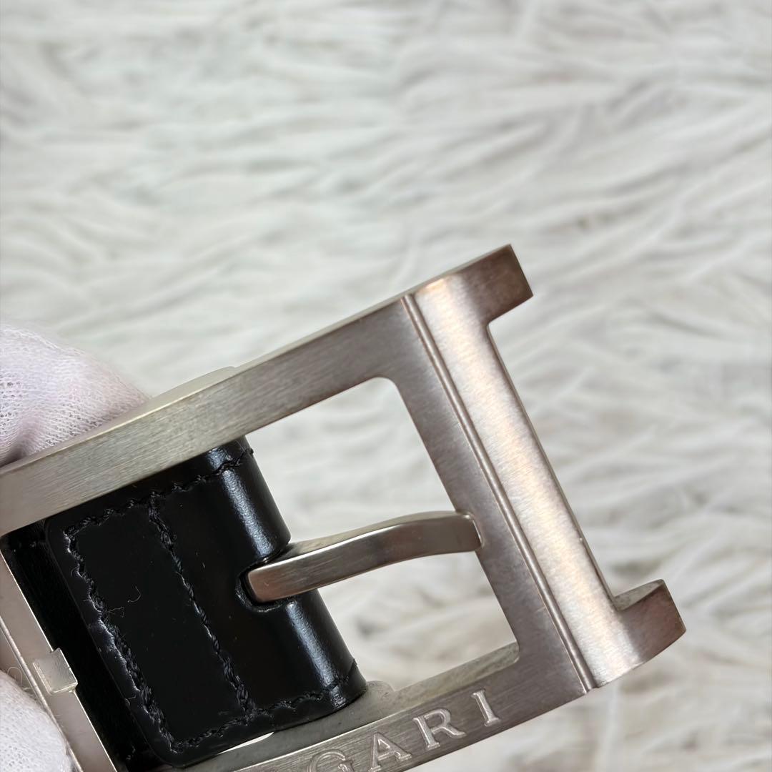 極美品/付属品完備✨ ブルガリ レザー ベルト レッタンゴロ シルバーバックル