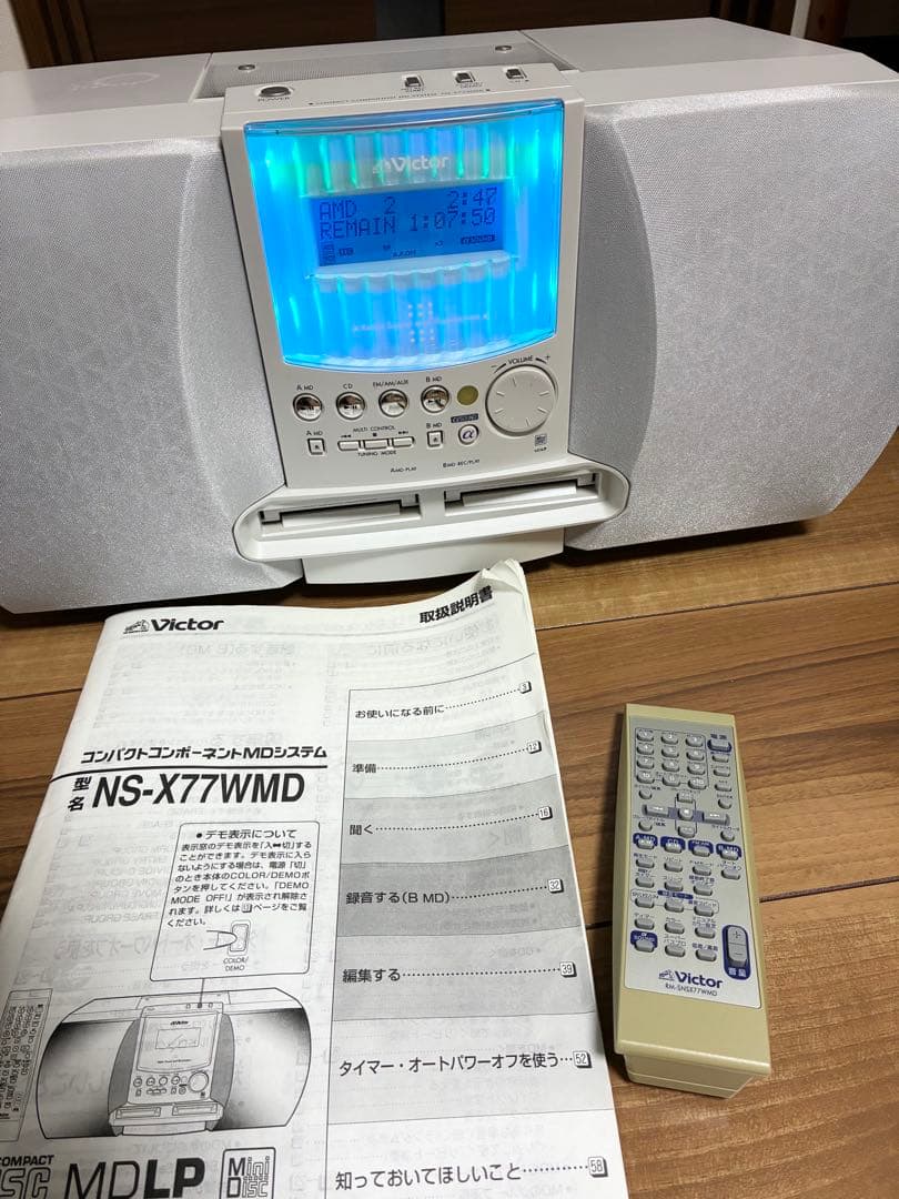 ビクター コンパクトコンポーネントMDシステム　NS-X77WMD ホワイト