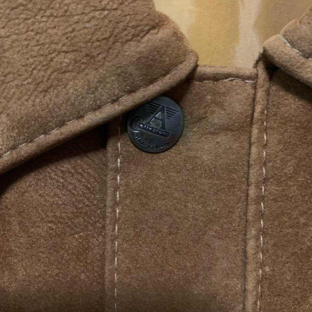 【7ahk】スエードレザーブルゾンジャケットvintage イタリア製