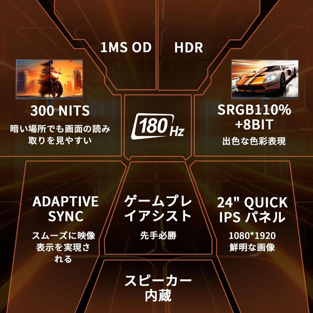 MINIFIRE MFG24F4S 24インチ ゲーミングモニター 180Hz