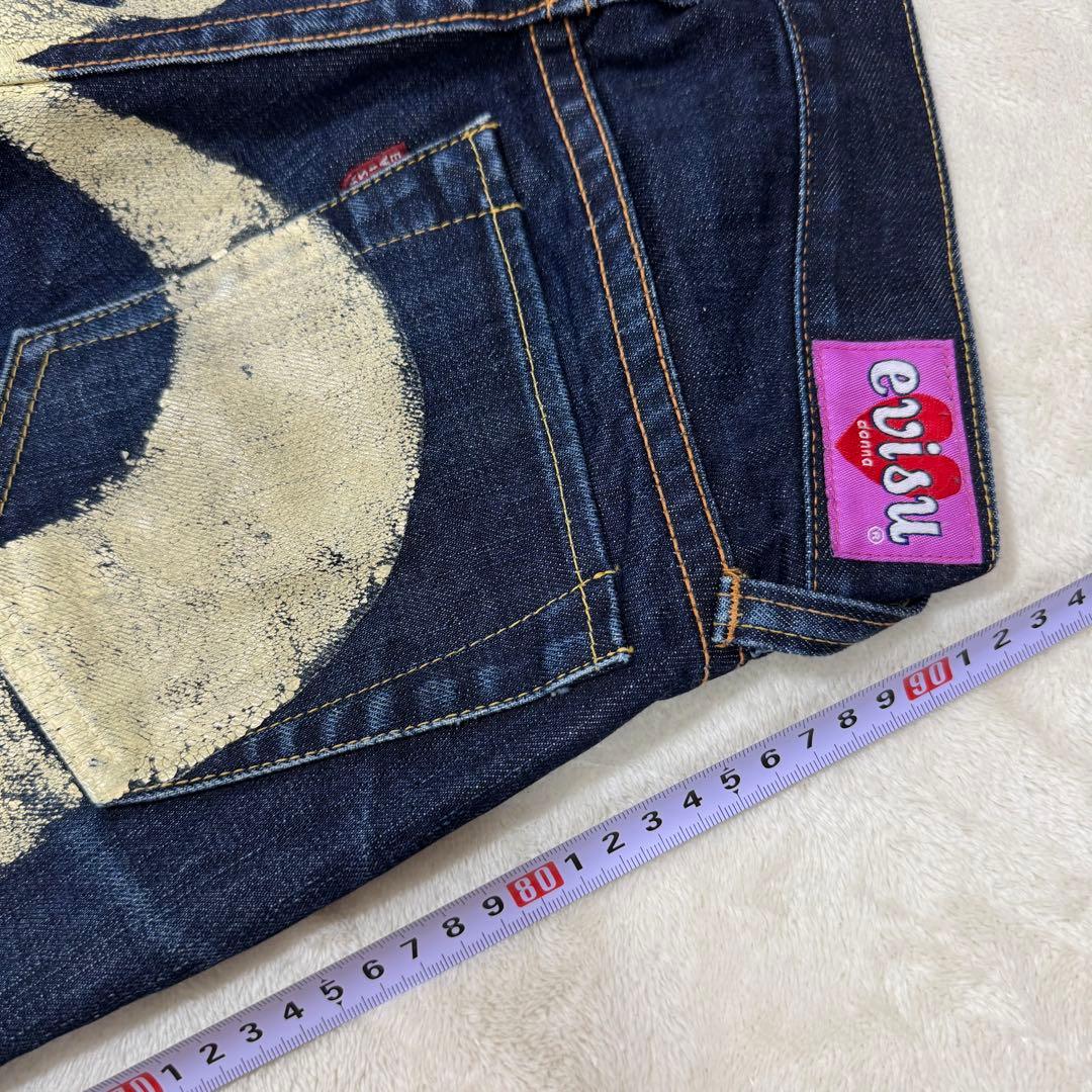 EVISU エヴィス donna ドンナ 大黒ペイント デニム ジーンズ W26