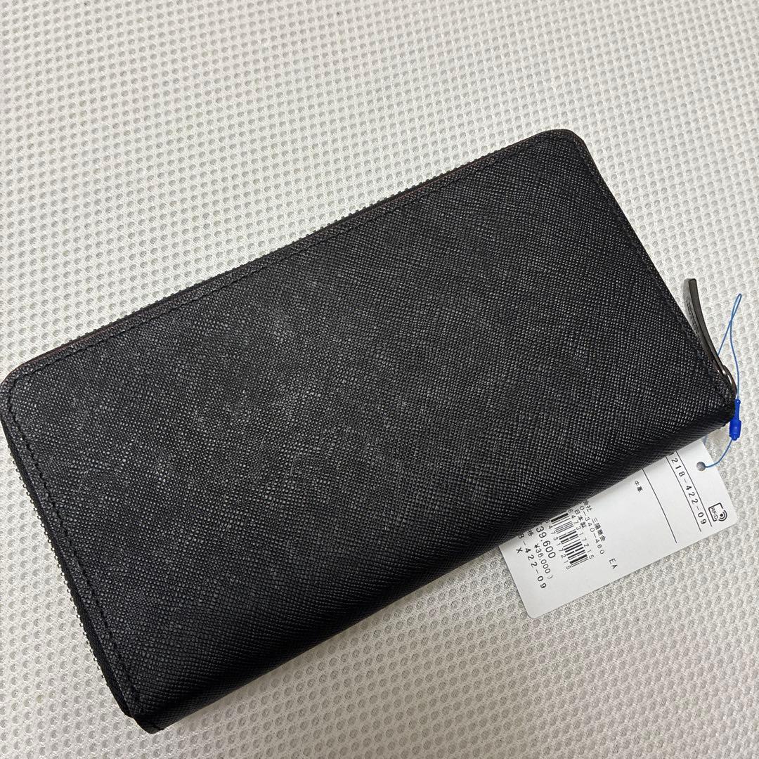 新品　ブラックレーベルクレストブリッジ　ラウンドジップ長財布　ブラック