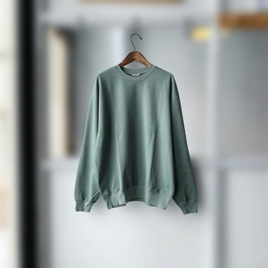 AURALEE　SUPER HIGH GAUZE SWEAT P/O GREEN