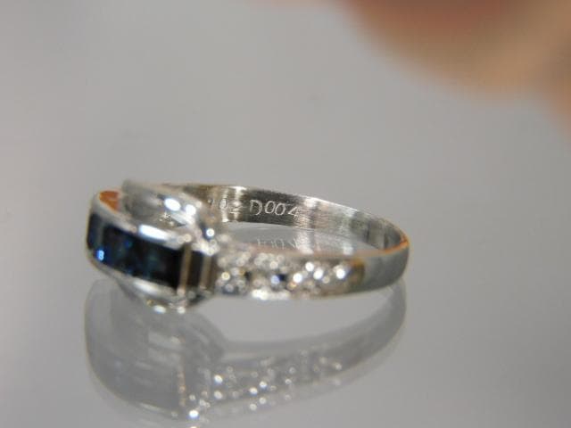 Pt900 サファイア1.02 メレ0.04 リング 14号　訳有