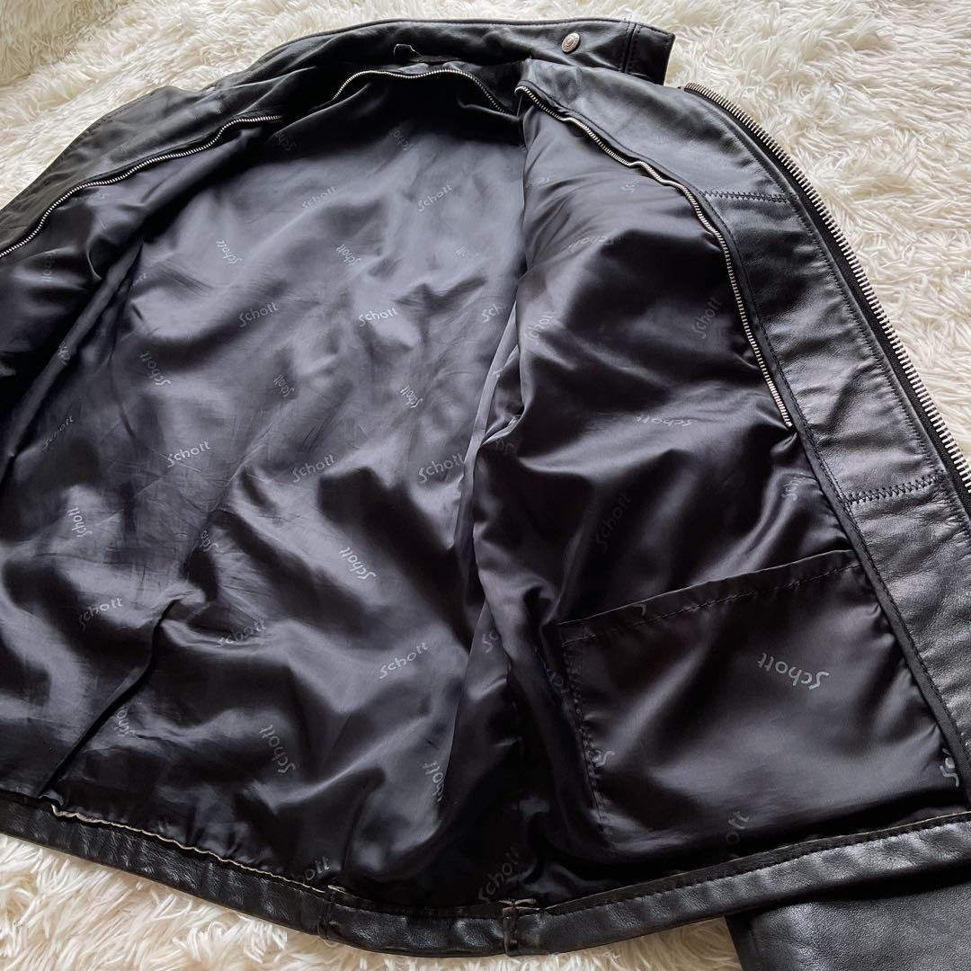美品✨schott 141 レザージャケット　シングルライダース　本革　40 黒