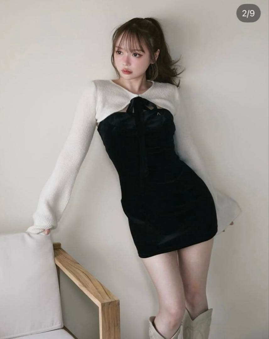 ワンピース andmary Anita ribbon mini dress