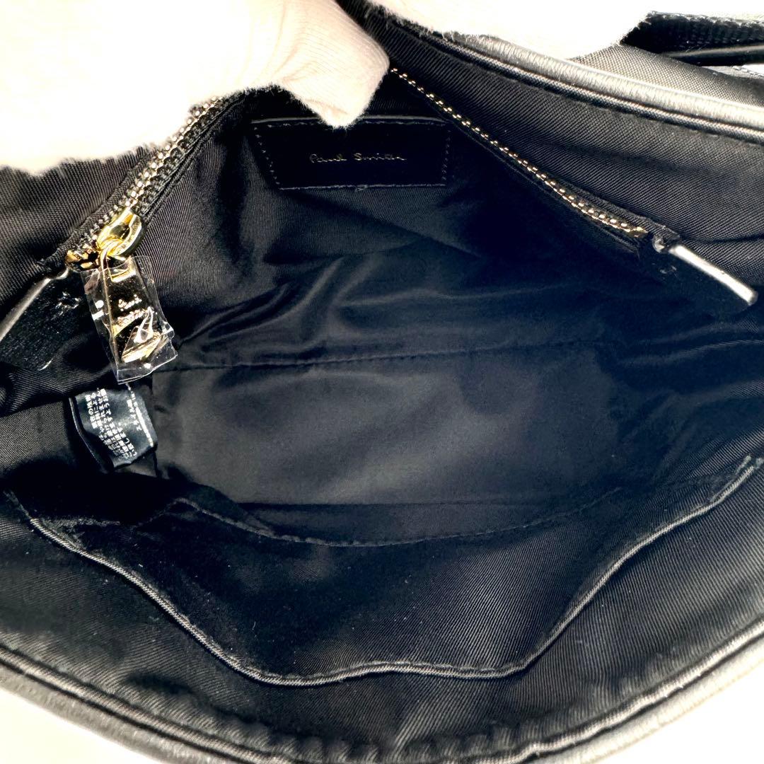 【未使用】ポールスミス　ボディバッグ　斜め掛け　ナイロン　レザー　黒