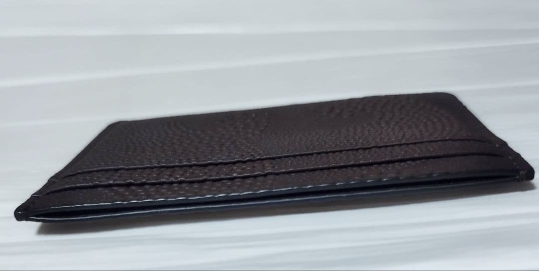 極美品　ティファニー ウェーブエンボス レザー カードケース 茶　箱無し