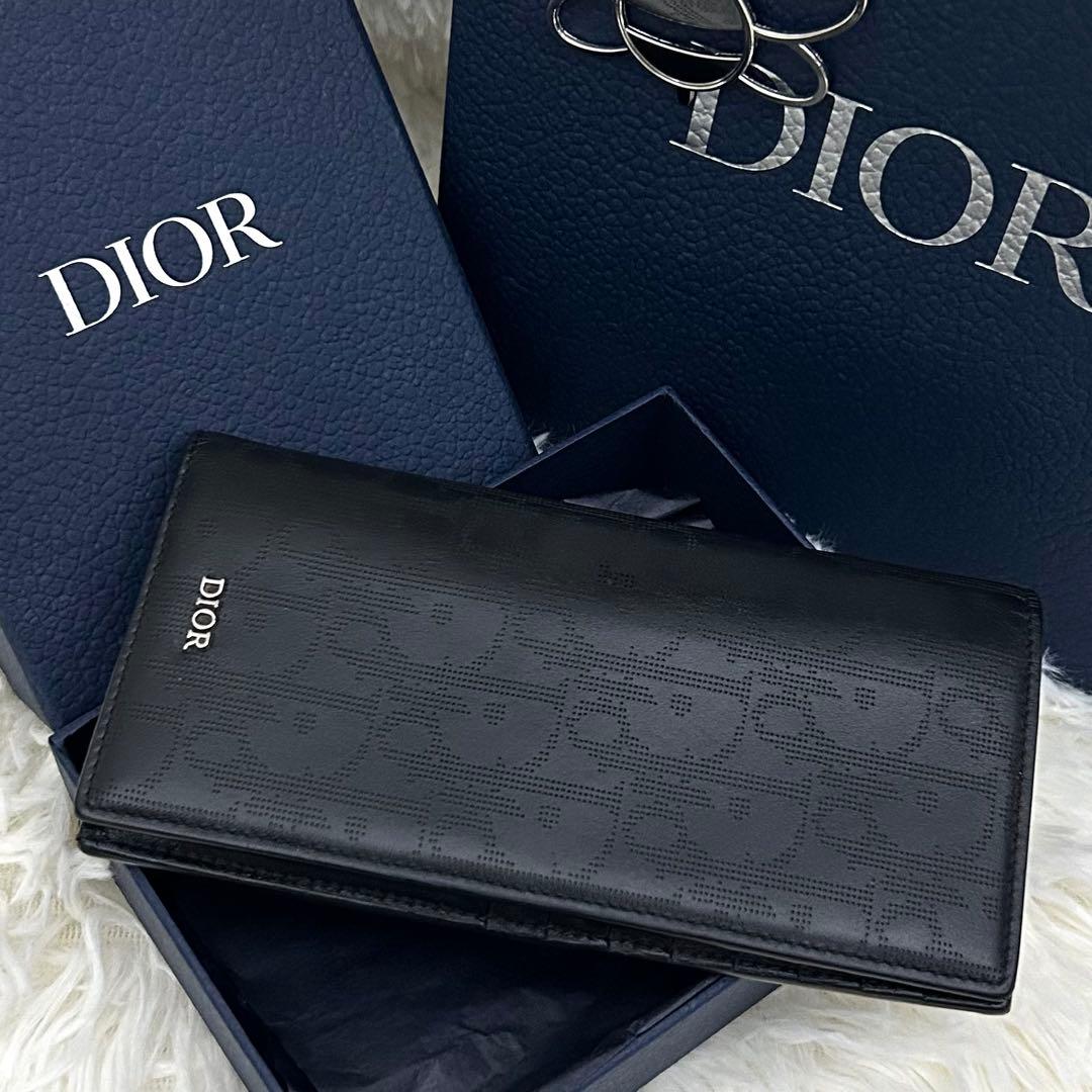 【美品】ChristianDior トロッター レザー 二つ折り 長財布