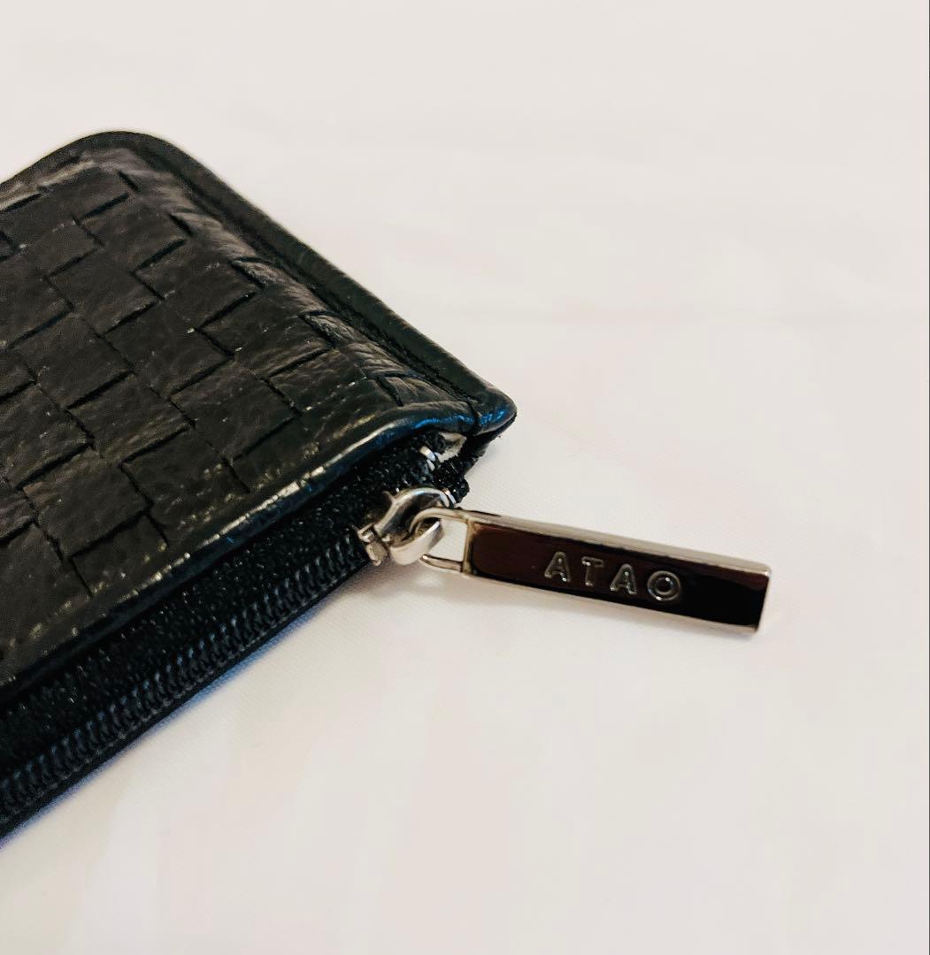 美品☆ATAO slimo メッシュ 黒 長財布 L字　メンズ レディース