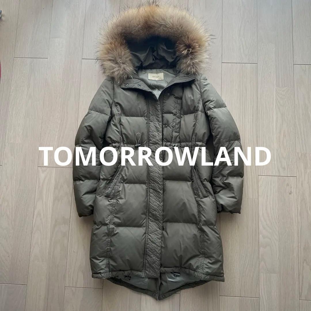 DES PRESダウンコートオリーブグリーン ファー付き　モッズコート