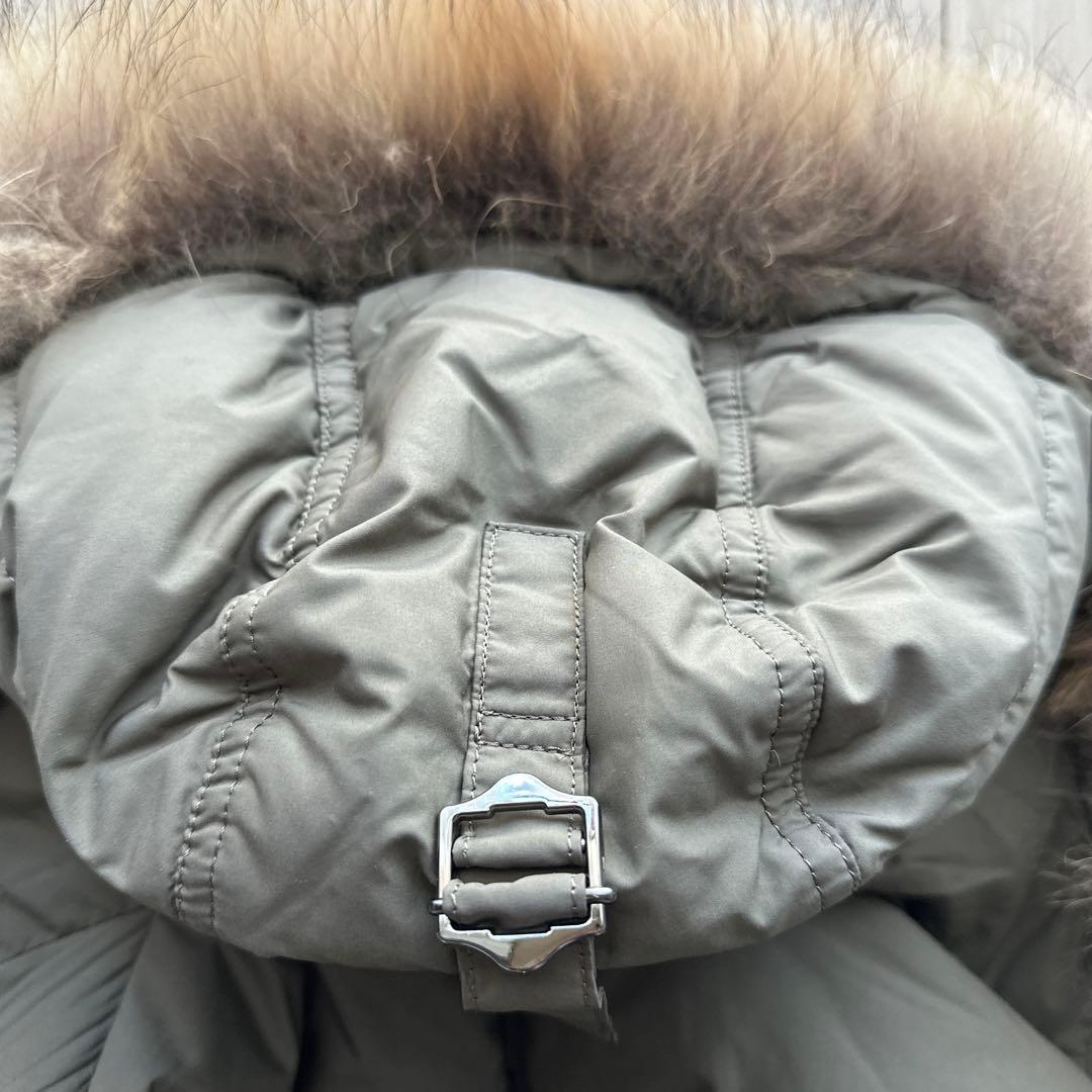 DES PRESダウンコートオリーブグリーン ファー付き　モッズコート