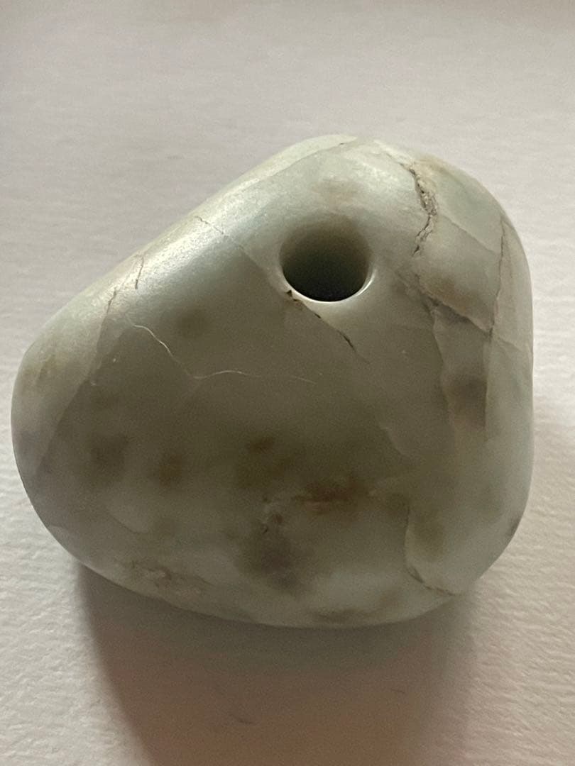 縄文期 翡翠製 緒締め玉形大珠　出土品　糸魚川翡翠