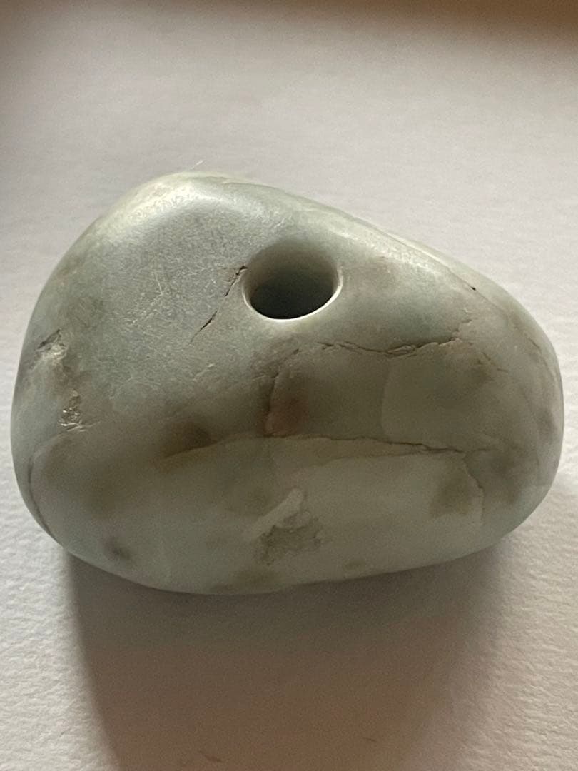 縄文期 翡翠製 緒締め玉形大珠　出土品　糸魚川翡翠