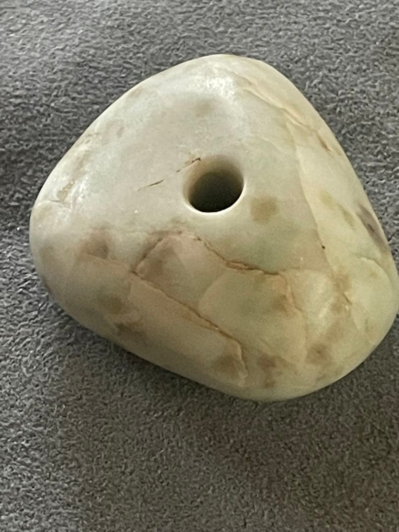 縄文期 翡翠製 緒締め玉形大珠　出土品　糸魚川翡翠