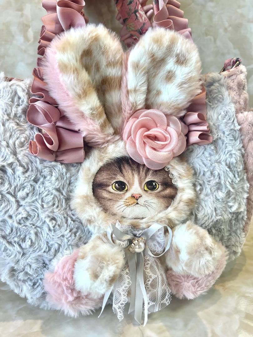 あ*き様 コヤンイサムチョン　ショルダー付きサイドポケットファーバッグ　サバ猫ち