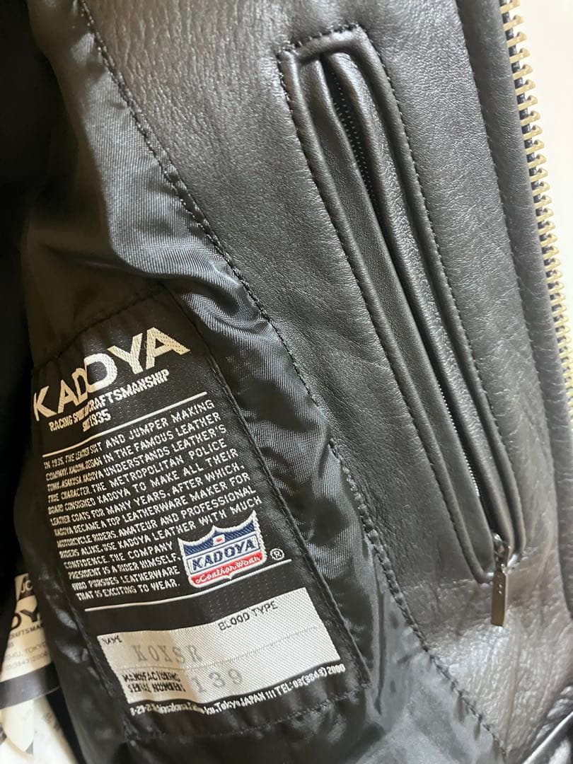 カドヤ KADOYA SR-JAC レザー シングルライダース (ORIGIN)