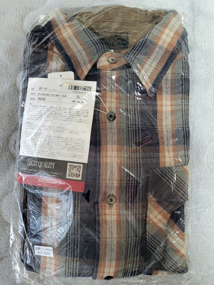 未使用・完売品 デラックスウエア HV-19 ヘビーネルシャツ XL