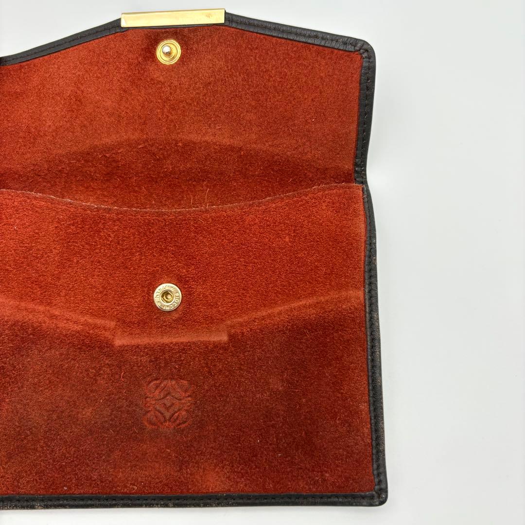 LOEWE ロエベ 小銭入れ ケース 小物入れ レザー スエード 茶　黒