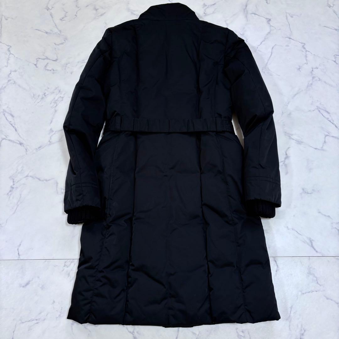 美品 GUCCI ロング ダウンコート 36 GG裏地 ゴールド金具 ベルト付