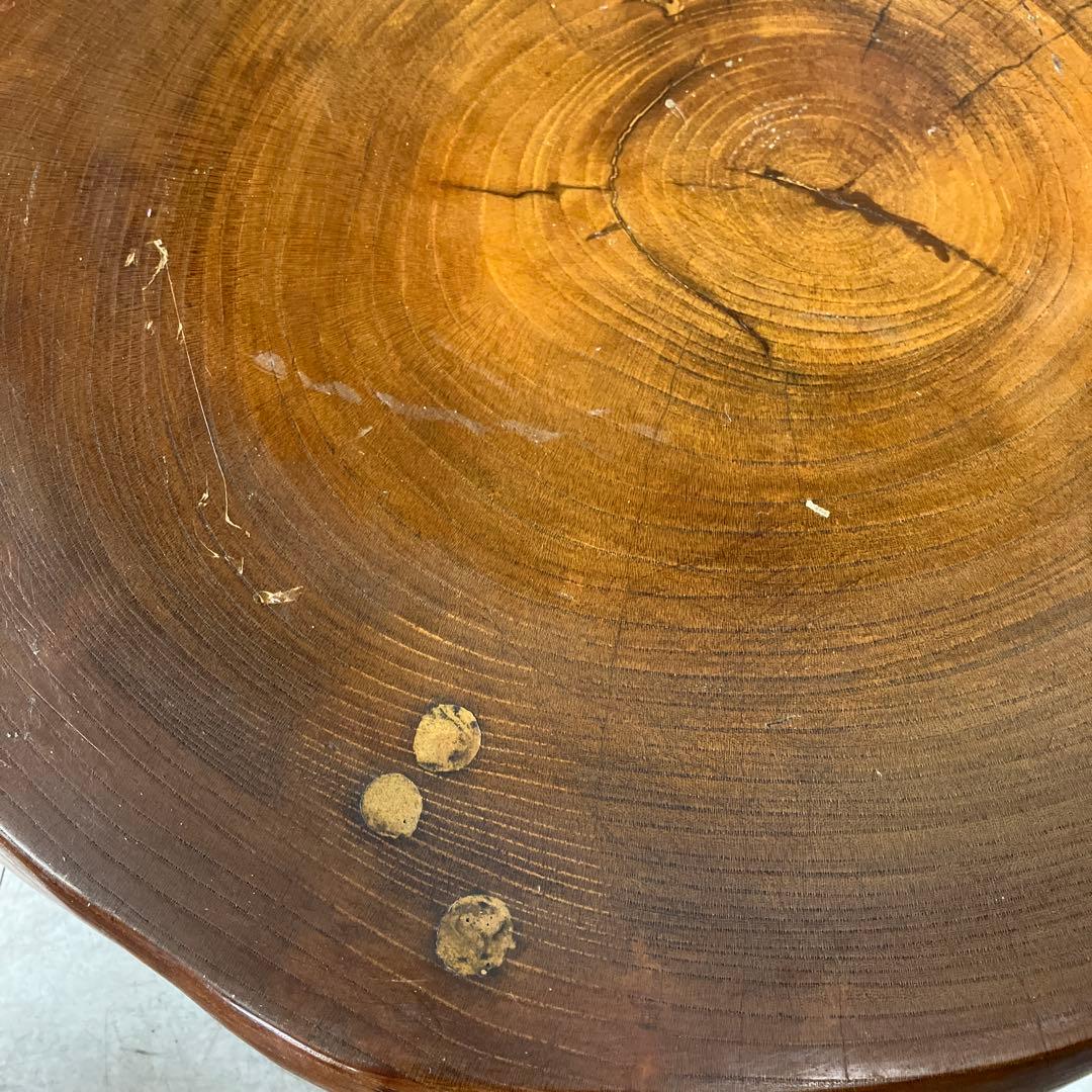 B-3 昭和レトロ 木製 天然木 一枚板 屋久杉 輪切り ちゃぶ台 テーブル