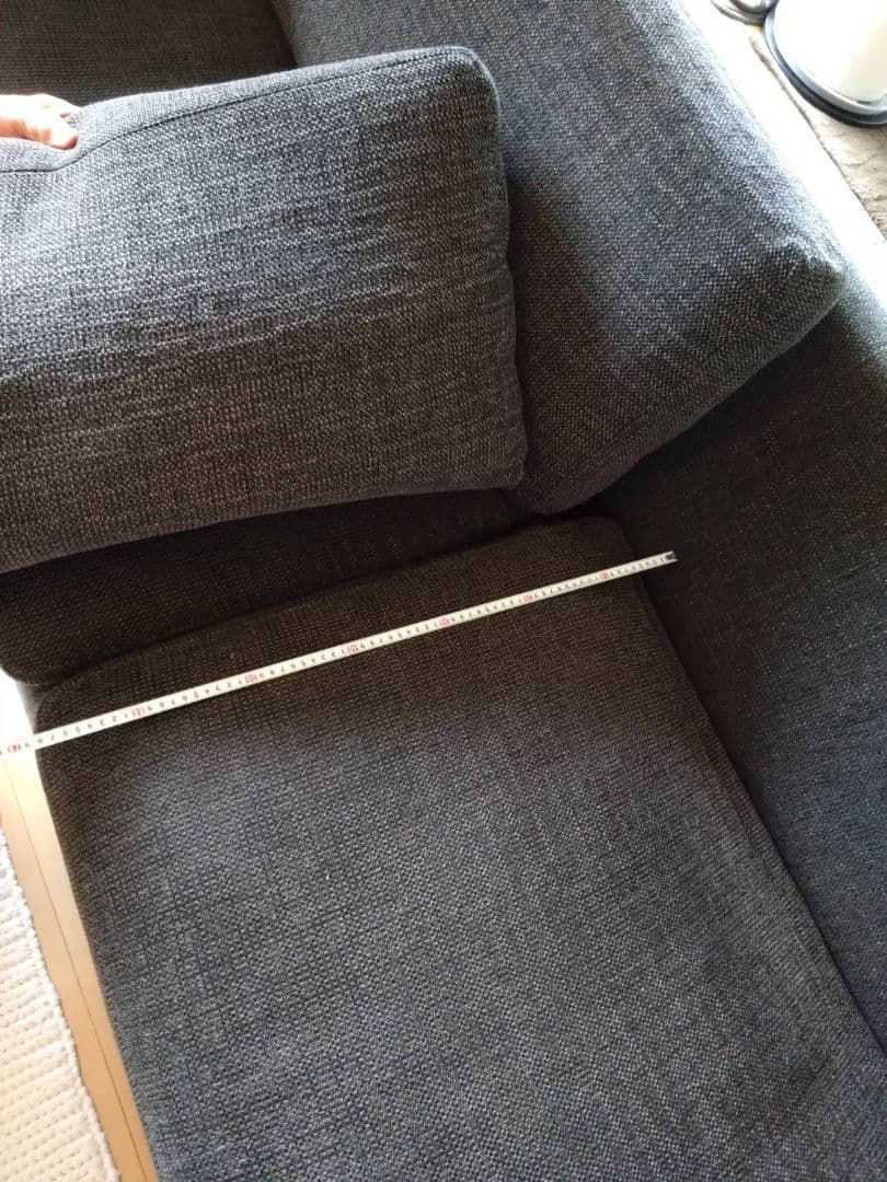 SPIGA ダークグレー ソファ アームテーブル付き