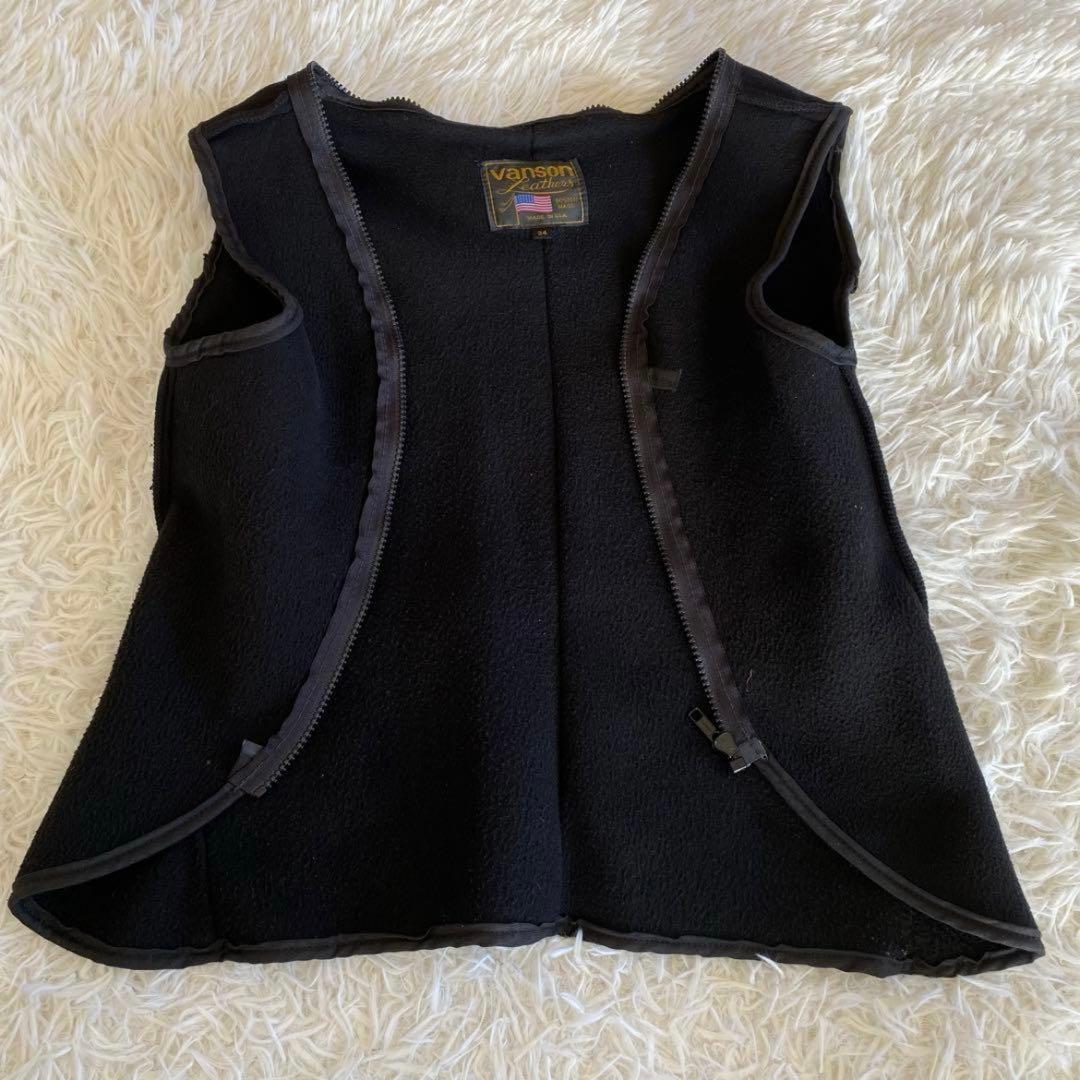 【美品】VANSON タイプB ライナー付 シングルライダース 34