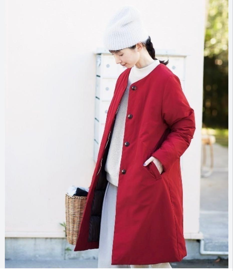 サニークラウズ 完売品 極薄ダウンコートノーカラー 赤 2XL