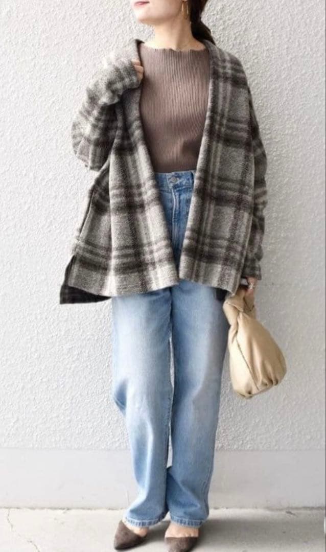 さらに値下げ格安★新品未使用SHIPSイタリアンチェックパイピングショートコート