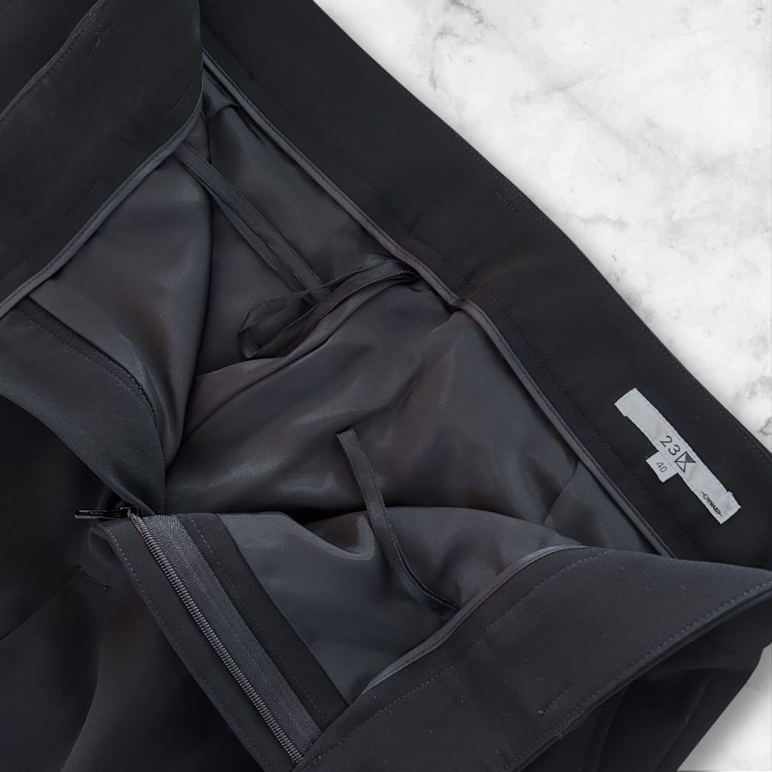 【美品】23区 セットアップ スーツ 3点セット 大きいサイズ 40 L 黒