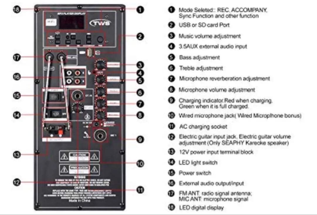 路上ライブセット/TWS KB10 ポータブルスピーカー キャスター付き